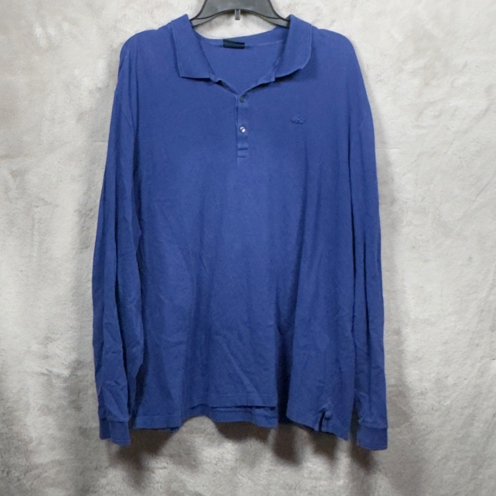 Lacoste Polo Shirt Long Sleeve Mens Size 3 Royal Blue Preppy Oldmoney‎ Classic